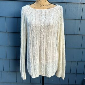 🤍🤍🤍J.Crew creamy large cable net lightweight sweater.
